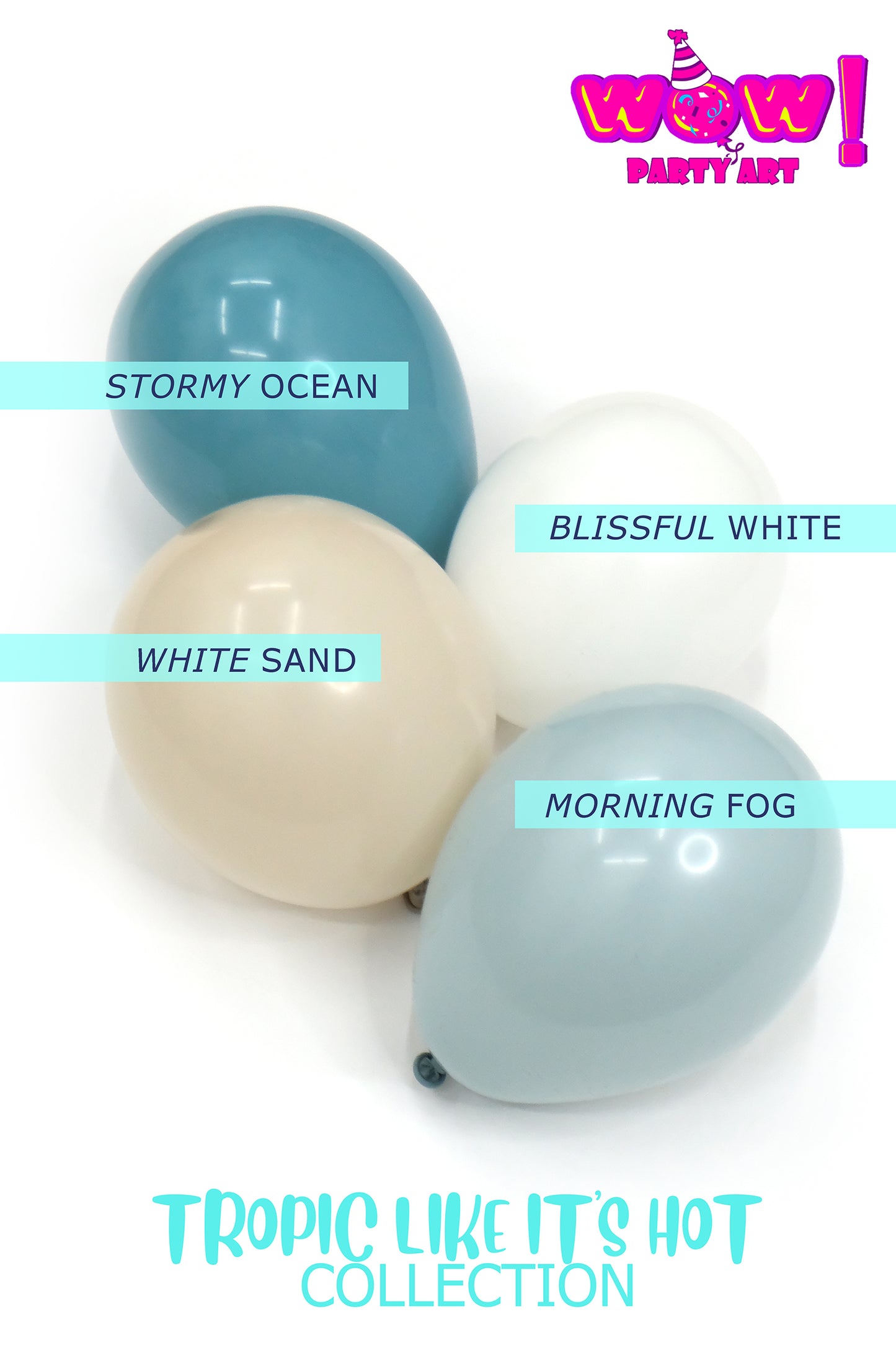 Oh Bouy DIY Balloon Arch Garland Kit | Muted Pastel Blue Beige White | Neutral Rustic Ocean Themed Boy Baby Shower Party Balloon Decorations