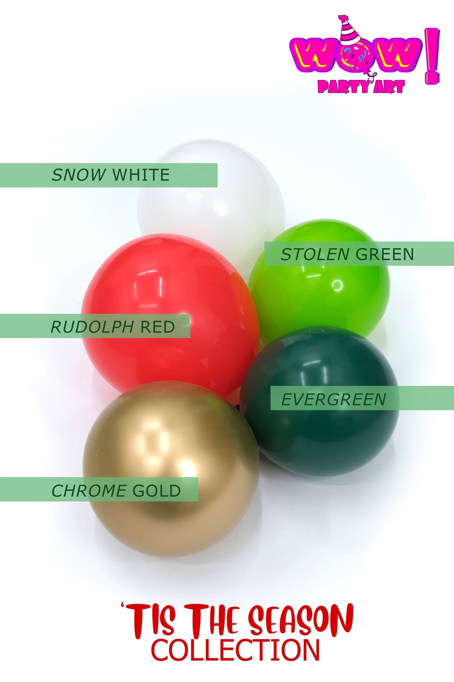Holly Jolly DIY Balloon Arch Garland Kit | Red Green Gold White | Traditional Christmas Kids Birthday Holiday Baby Shower Party Decorations