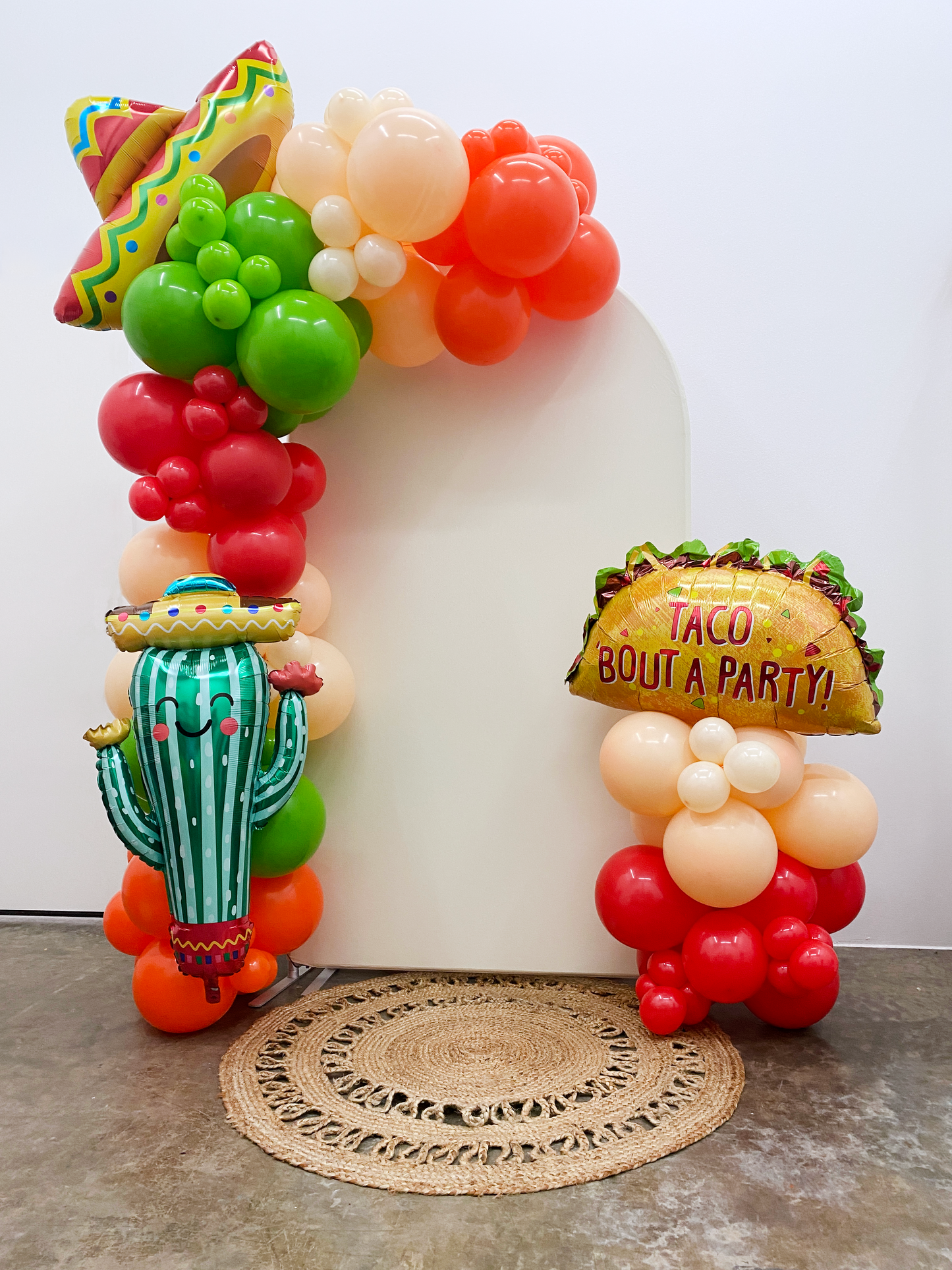 Taco TWOsday DIY Balloon Arch Garland Kit | Red Orange Blush Lime Green | First Fiesta Taco Kids Adults Birthday Party Organic Balloon Decor