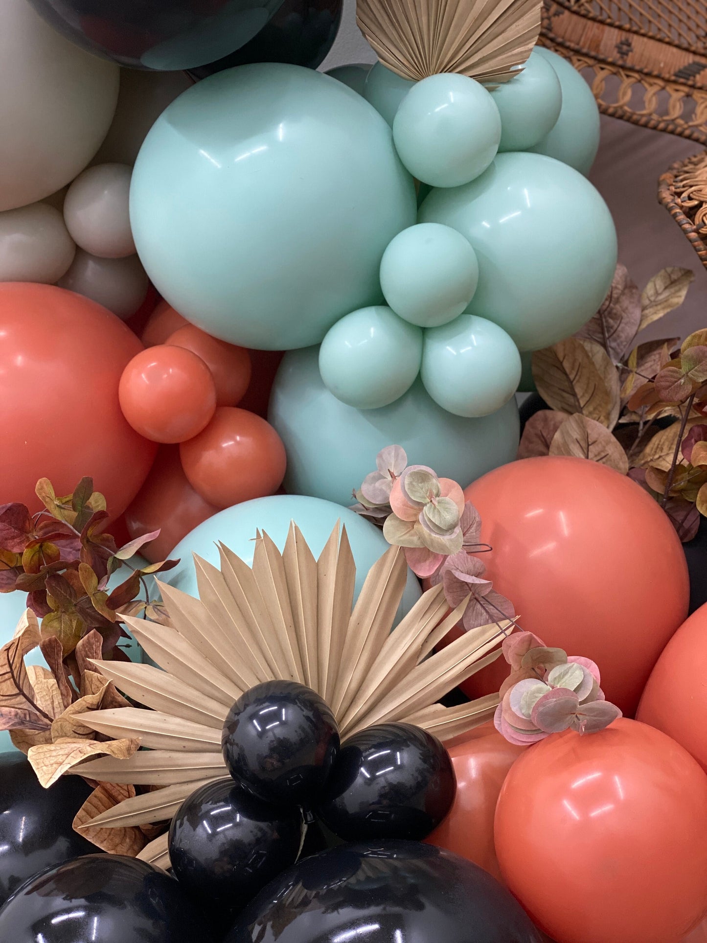 Happy Hauntings DIY Balloon Arch Garland Kit | Muted Green Stone Burnt Orange Black | Halloween Bridal Shower Baby Shower Party Decorations
