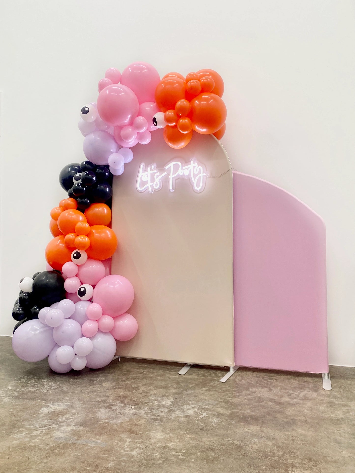 Hey Boo DIY Balloon Arch Garland Kit | Pastel Pink Purple Orange Black Print | Halloween Kids Birthday Bridal Shower Baby Shower Party Decor