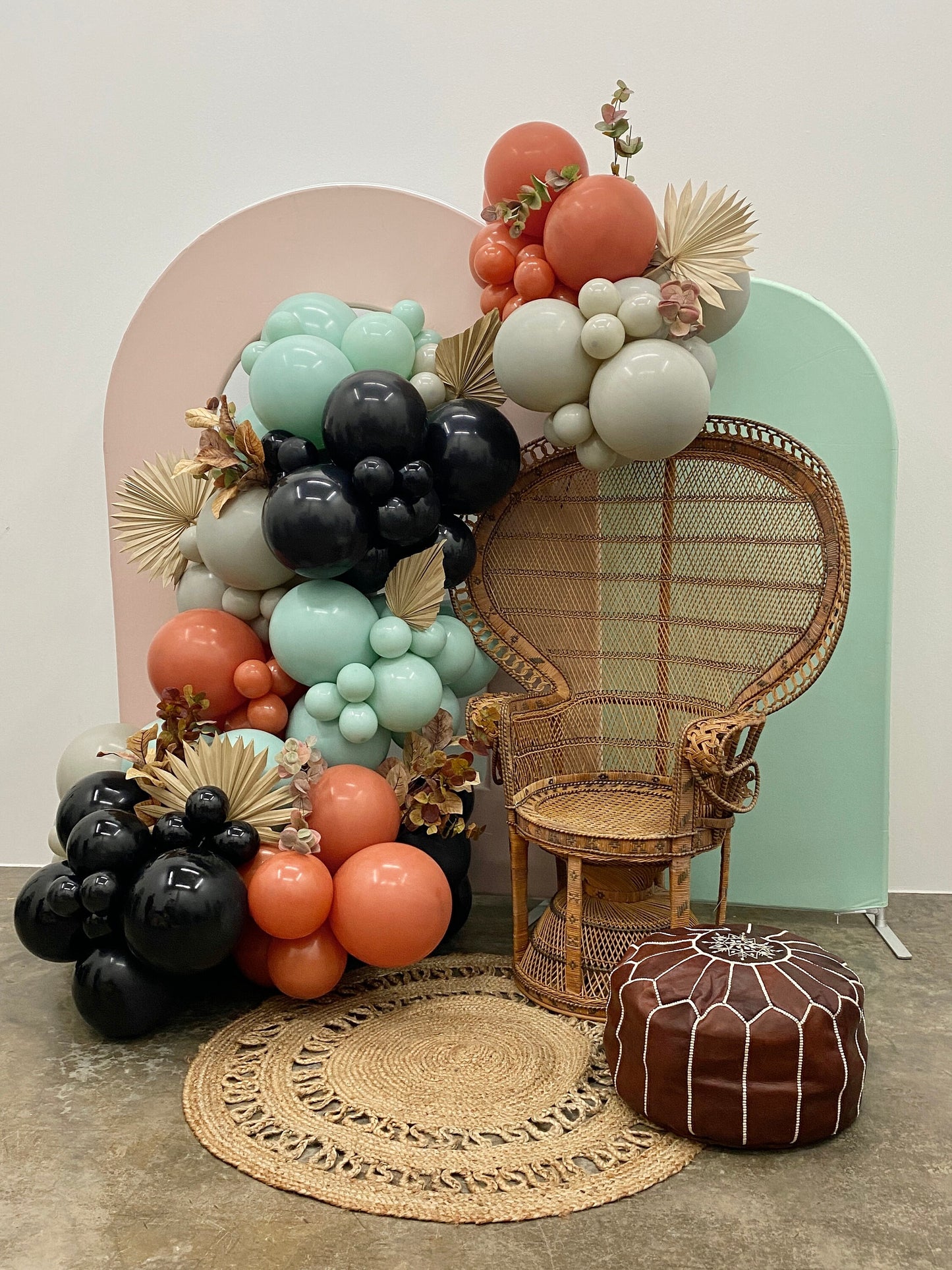 Happy Hauntings DIY Balloon Arch Garland Kit | Muted Green Stone Burnt Orange Black | Halloween Bridal Shower Baby Shower Party Decorations