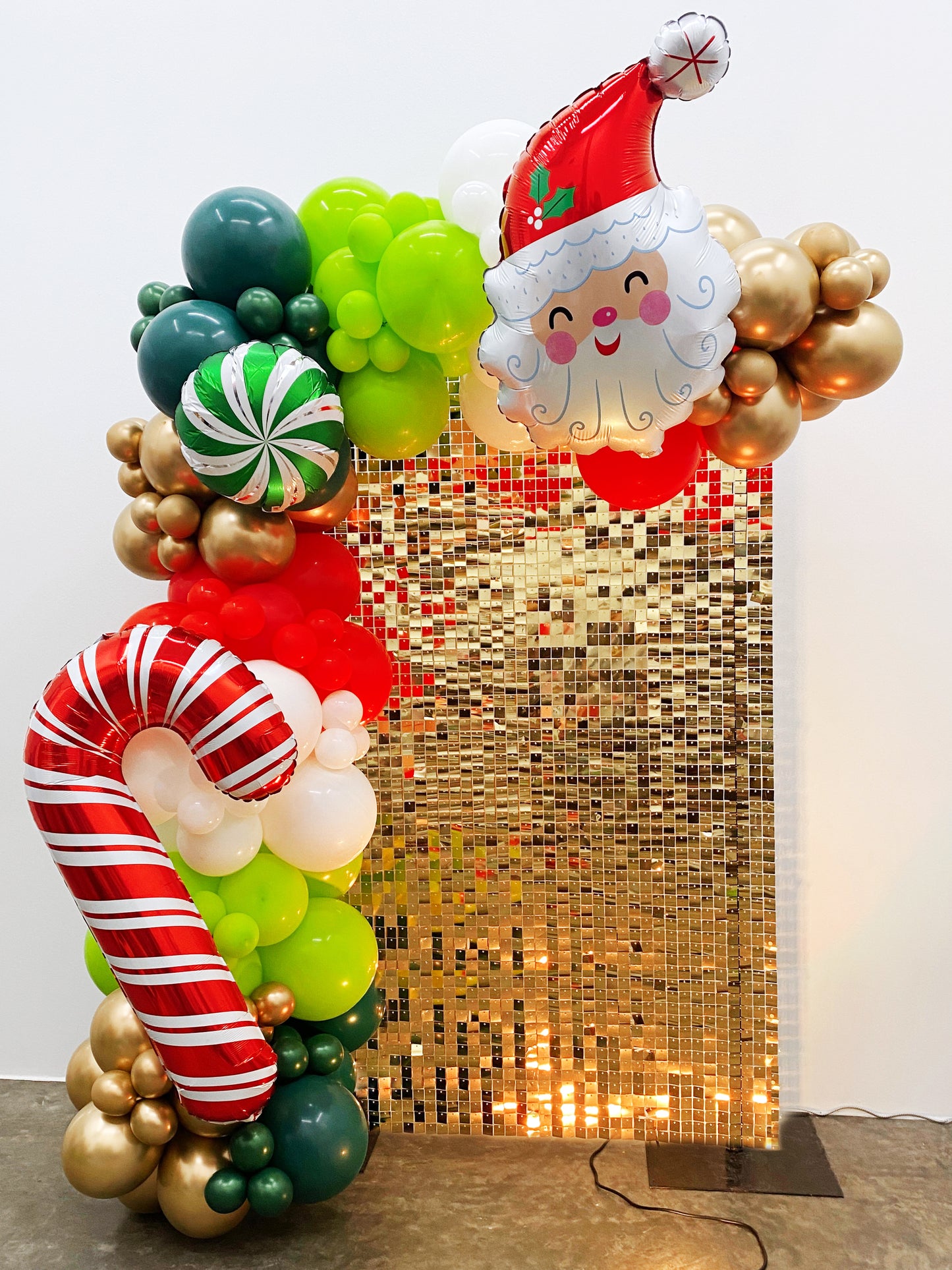 Holly Jolly DIY Balloon Arch Garland Kit | Red Green Gold White | Traditional Christmas Kids Birthday Holiday Baby Shower Party Decorations