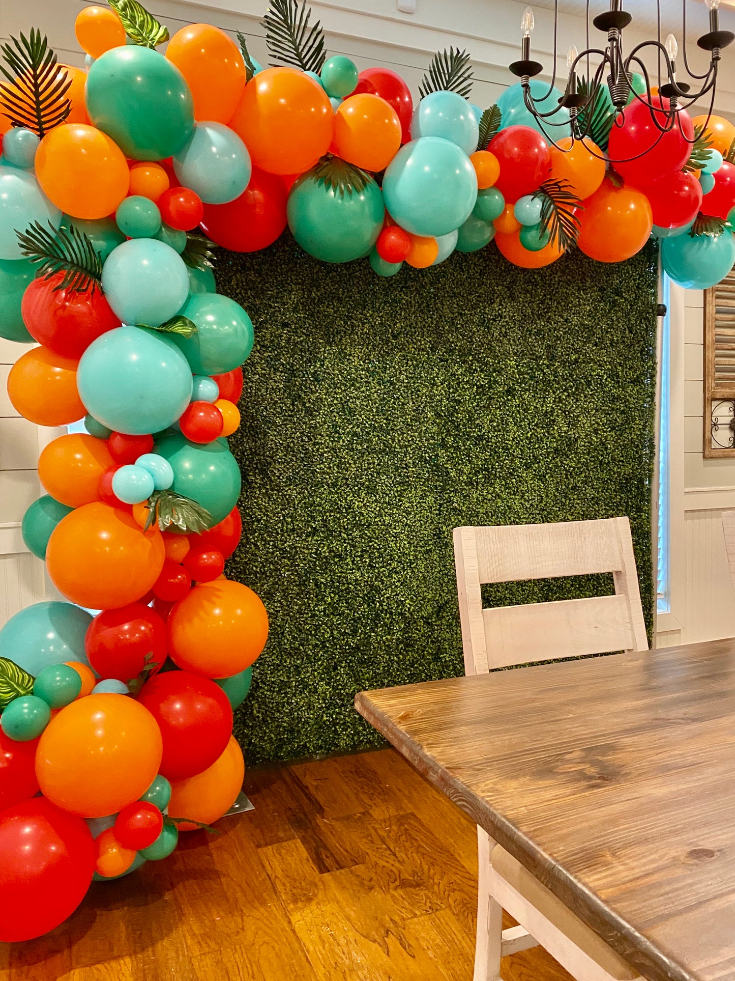 DINO-mite DIY Balloon Arch Garland Kit | Bright Red Orange Aqua Blue Green | Children Dinosaur Kids Birthday Party Dino Balloon Decorations