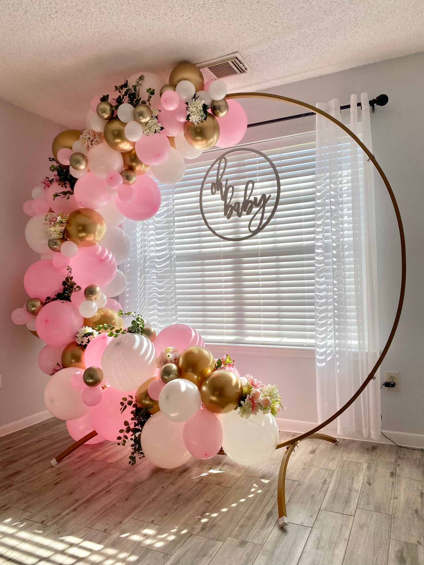 Baby Girl DIY Balloon Arch Garland Kit | Pastel Light Pink Pink White Chrome Gold | Kids Birthday Bridal Shower Baby Shower Party Decor