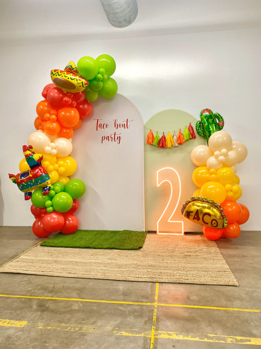 Taco TWOsday DIY Balloon Arch Garland Kit | Red Orange Yellow Blush Lime Green | First Fiesta Taco Kids Adults Birthday Party Organic Balloon Decor