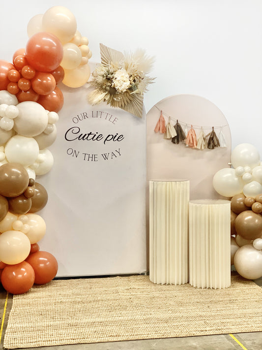 Cutie Pie Is On The Way DIY Balloon Arch Garland Kit | Muted Boho Beige Blush Burnt Orange Neutral | Fall Baby Shower Party Balloon Decor