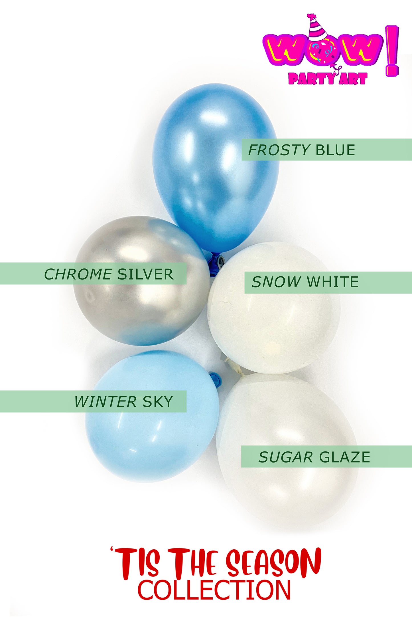 Little Snowflake On The Way DIY Balloon Arch Garland Kit | Baby Blue White Silver Pearl | Christmas Kids Birthday Winter Baby Shower Party Decorations