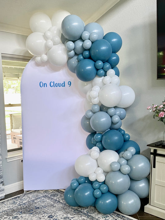 Oh Boy! DIY Balloon Arch Garland Kit | Muted Pastel Matte Blue White | Neutral Rustic Ocean Themed Boy Baby Shower Party Balloon Decorations