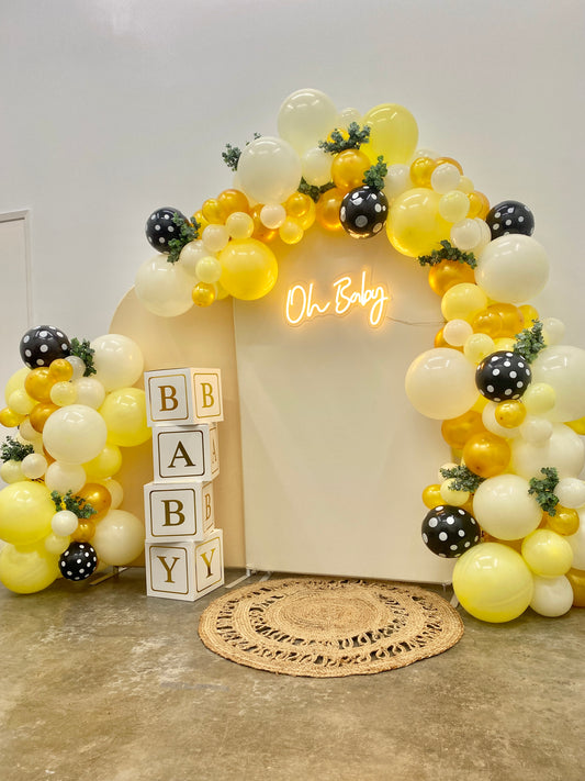 Momma-To-Bee DIY Balloon Arch Garland Kit | Pastel Yellow Gold Black | Honey Bee Baby Shower Kids Birthday Party Organic Balloon Decorations