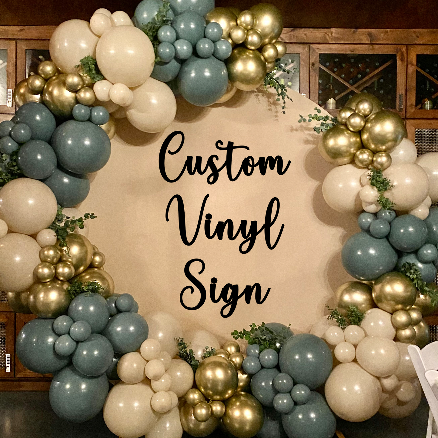 Large Custom Party Backdrop Sign 24¨, Baby Shower Party Decal for Party Balloon Arch, Vinyl Party Decal, Party Sticker Sign Lettering