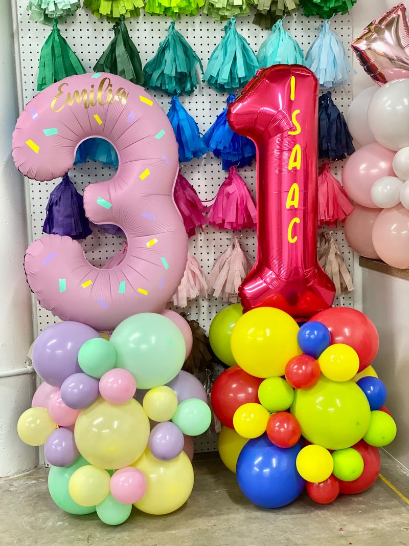 Choose Your Colors Balloon Tower Balloon Bouquet DIY Kit | Air Filled Balloon Column | First Kids Birthday Party Decorations