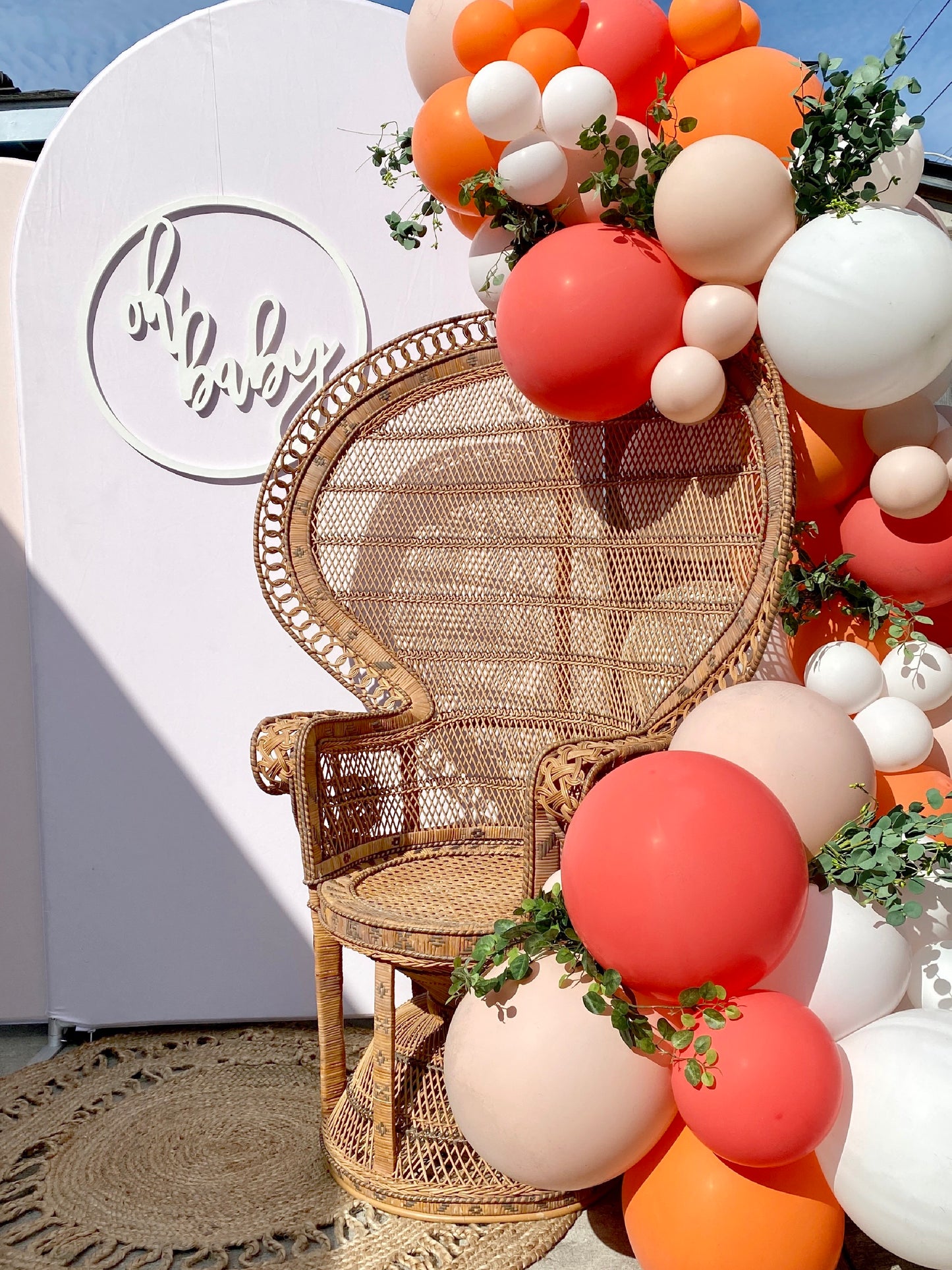 Hey Cutie! DIY Balloon Arch Garland Kit | Coral Orange Blush White | Cutie Theme Baby Shower Gender Reveal Kids Birthday Party Balloon Decor
