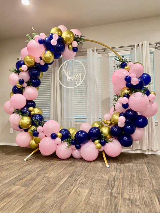Your Highness DIY Balloon Arch Garland Kit | Pastel Pink Navy Blue | Classic Neutral Gender Reveal Baby Shower Party Balloon Decorations