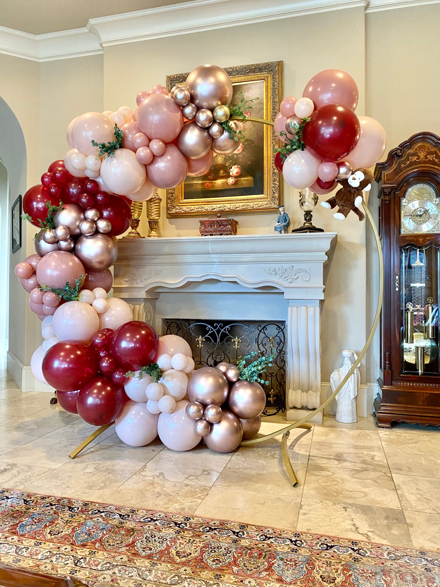 Cherry Lady DIY Balloon Arch Garland Kit | Burgundy Wine Rose Gold Muted Blush | Baby Girl Shower Kids Birthday Party Balloon Decorations